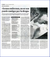 La Razn - Somos enfermos, no se nos puede castigar por la droga